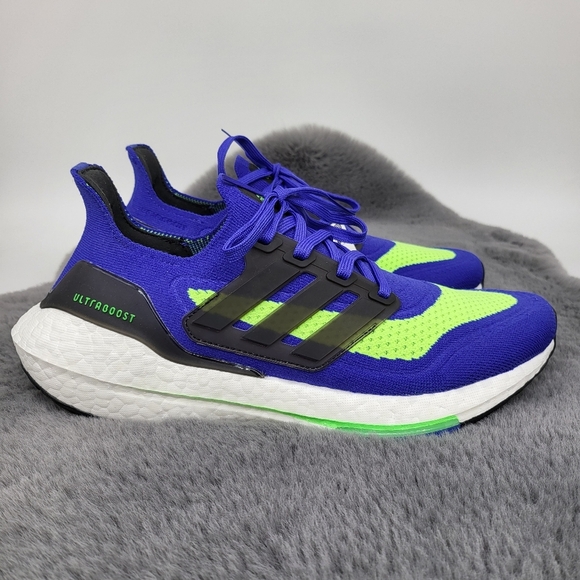 Adidas ULTRABOOST 21 'SONIC INK SCREAMING GREEN' Men's Shoes - Picture 4 of 8